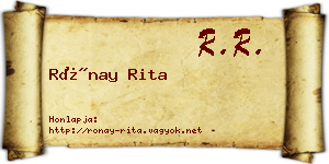 Rónay Rita névjegykártya