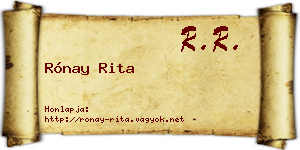 Rónay Rita névjegykártya